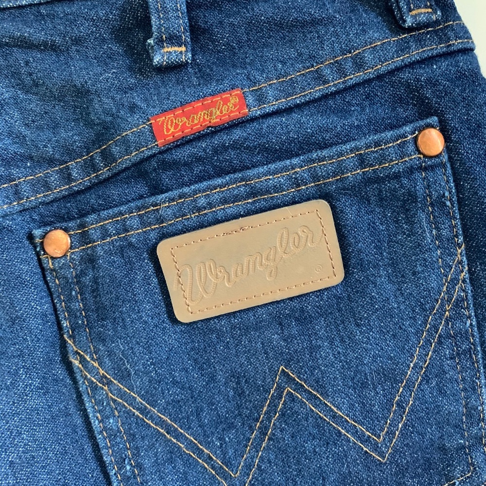 Wrangler cowboy cut jeans leather patch - Picture 2 of 10